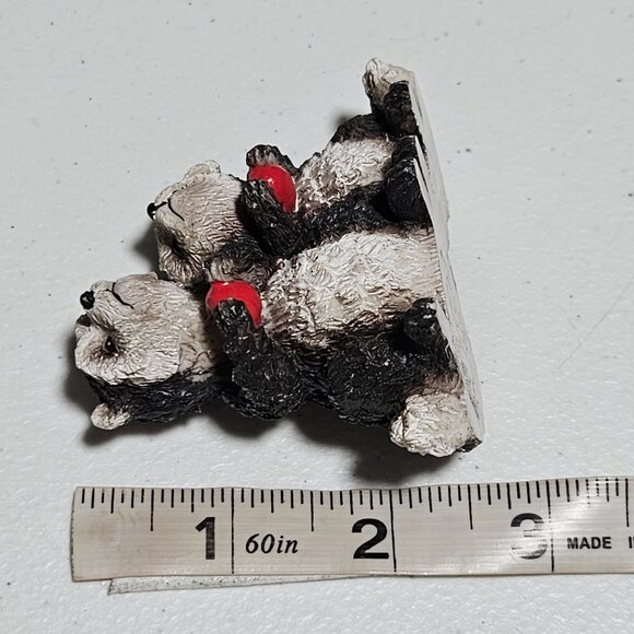 Raccoon Resin Figurines Holding Red Hearts Hand Painted Design Trash Pandas Cute - Picture 5 of 6